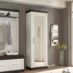 1-türiger Flurschrank In Weiß & Wenge - Yneseca