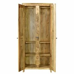 2-türiger Design Dielenschrank Aus Mangobaum - Suennas 11 2-türiger Design Dielenschrank Aus Mangobaum - Suennas -wohnen.de-Shop 2 tueriger design dielenschrank aus mangobaum massivholz mit metallbeschlaegen suennas 03