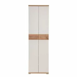 2-türiger Dielenschrank In Weiß & Eiche - Vicanossa -wohnen.de-Shop 2 tueriger dielenschrank in weiss eiche 59x199x40 cm vicanossa 05