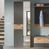 2-türiger Flur Kleiderschrank Mit Spiegel - Catamaron -wohnen.de-Shop 2 tueriger flur kleiderschrank mit spiegel in grau wildeiche nb catamaron 01