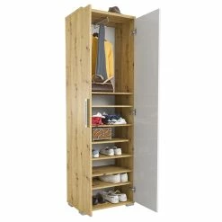 2-türiger Garderobenschrank 61x193x39 Cm - Naidatia 10 2-türiger Garderobenschrank 61x193x39 Cm - Naidatia -wohnen.de-Shop 2 tueriger garderobenschrank 61x193x39 cm in asteiche weiss hochglanz naidatia 03