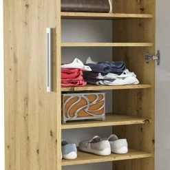 2-türiger Garderobenschrank 61x193x39 Cm - Naidatia 12 2-türiger Garderobenschrank 61x193x39 Cm - Naidatia -wohnen.de-Shop 2 tueriger garderobenschrank 61x193x39 cm in asteiche weiss hochglanz naidatia 05