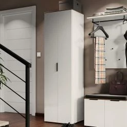 2-türiger Garderobenschrank In Hellgrau - Bution