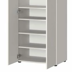 2-türiger Garderobenschrank In Hellgrau - Bution -wohnen.de-Shop 2 tueriger garderobenschrank in hellgrau nussbaum dekor bution 04