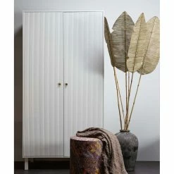 2-türiger Skandi Kleiderschrank In Grau - Huvina