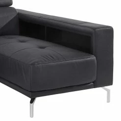 232x84x165 Couchecke Leder Eckgarnitur In Schwarz - Fabricus -wohnen.de-Shop 232x84x165 couchecke leder eckgarnitur in schwarz mit metallbeinen in chrom fabricus 02