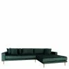 290x76x170 Samt Ecksofa Im Skandi Design - Bonisa -wohnen.de-Shop 290x76x170 samt ecksofa im skandi design in dunkelgruen mit holzbeinen natur bonisa f