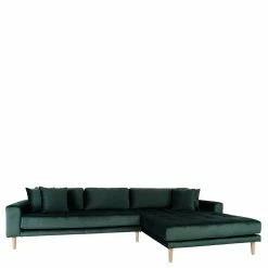 290x76x170 Samt Ecksofa Im Skandi Design - Bonisa