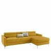 3-Sitzer Ecksofa In Gelb & Chrom - Vreneturia -wohnen.de-Shop 3 sitzer ecksofa in gelb chrom mit verstellbarer rueckenhoehe vreneturia 01
