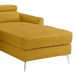 3-Sitzer Ecksofa In Gelb & Chrom - Vreneturia -wohnen.de-Shop 3 sitzer ecksofa in gelb chrom mit verstellbarer rueckenhoehe vreneturia 03