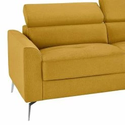 3-Sitzer Ecksofa In Gelb & Chrom - Vreneturia -wohnen.de-Shop 3 sitzer ecksofa in gelb chrom mit verstellbarer rueckenhoehe vreneturia 04