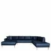 370x78x220 Samt U-Form Couch In Blau - Dominico -wohnen.de-Shop 370x78x220 samt u form couch in blau natur holzbeine dominico 01