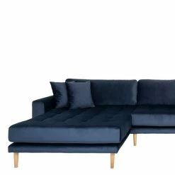 370x78x220 Samt U-Form Couch In Blau - Dominico -wohnen.de-Shop 370x78x220 samt u form couch in blau natur holzbeine dominico 03
