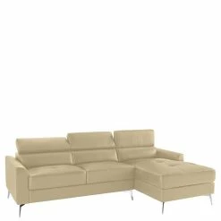 3er L-Sofa Aus Kunstleder In Creme - Reyras -wohnen.de-Shop 3er l sofa aus kunstleder in creme mit verstellbarer rueckenhoehe reyras 04