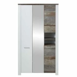 4-türiger Dielenschrank Mit 2 Fächern - Assenda -wohnen.de-Shop 4 tueriger dielenschrank mit 2 faechern spiegel 112x198x39 cm assenda 02