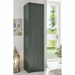 50x197x43 Landhaus Dielenschrank In Dunkelgrün - Niestov