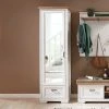 65x204x41 Landhaus Dielenschrank Mit Spiegel - Nurelcas
