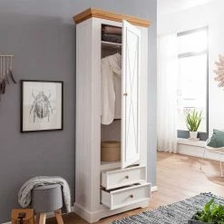 79x214x42 Garderobenschrank Im Landhausstil - Elvelina 10 79x214x42 Garderobenschrank Im Landhausstil - Elvelina -wohnen.de-Shop 79x214x42 garderobenschrank im landhausstil in weiss eiche aus kiefer elvelina 02