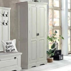 80x180x45 Flurschrank In Weiß Mit Antik Finish - Wittgenstein