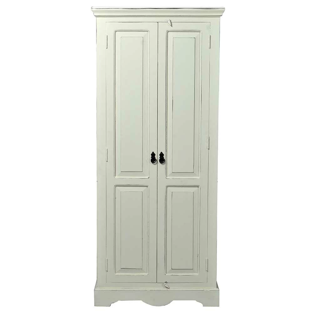 80x180x45 Flurschrank In Weiß Mit Antik Finish - Wittgenstein 5 80x180x45 Flurschrank In Weiß Mit Antik Finish - Wittgenstein – Bild 3