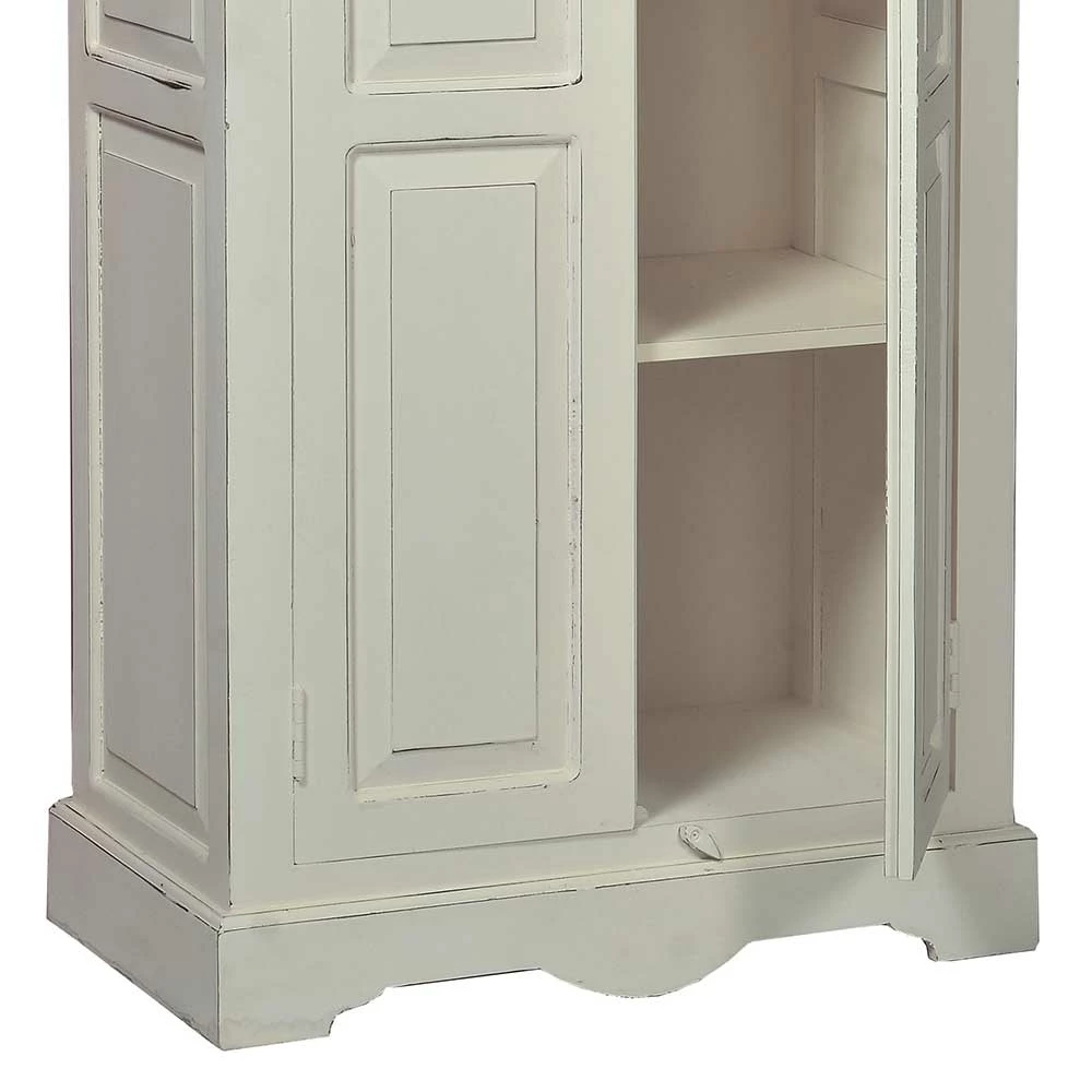 80x180x45 Flurschrank In Weiß Mit Antik Finish - Wittgenstein 7 80x180x45 Flurschrank In Weiß Mit Antik Finish - Wittgenstein – Bild 5