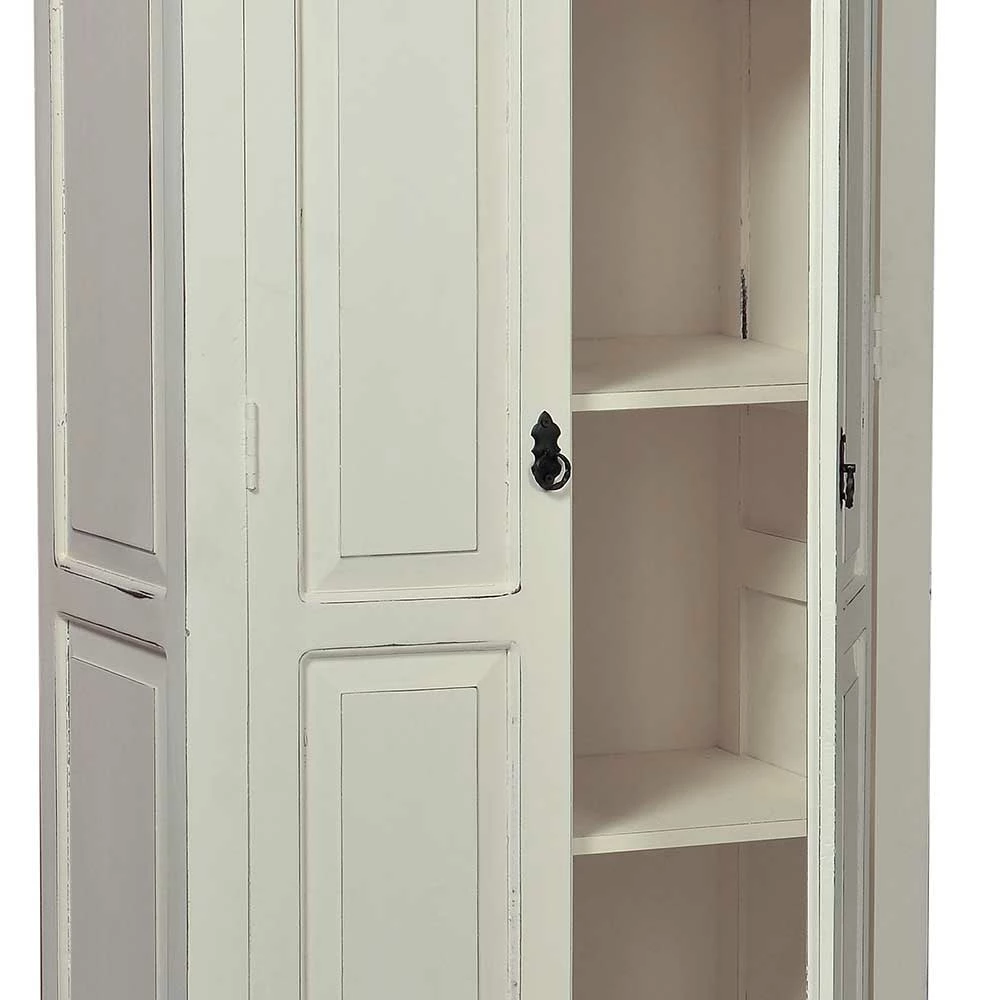 80x180x45 Flurschrank In Weiß Mit Antik Finish - Wittgenstein 8 80x180x45 Flurschrank In Weiß Mit Antik Finish - Wittgenstein – Bild 6