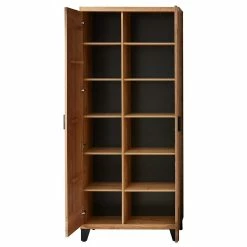 85x201x38 Design Garderobenschrank Mit Spiegel - Elprisca -wohnen.de-Shop 85x201x38 design garderobenschrank mit spiegel aus wildeiche natur grau elprisca 02