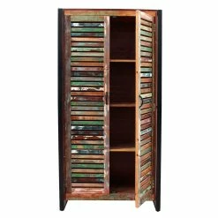 90x180x45 Shabby Chic Schrank Mit 2 Lamellentüren - Vosbadus 11 90x180x45 Shabby Chic Schrank Mit 2 Lamellentüren - Vosbadus -wohnen.de-Shop 90x180x45 shabby chic schrank mit 2 lamellentueren aus recyclingholz metall vosbadus 03