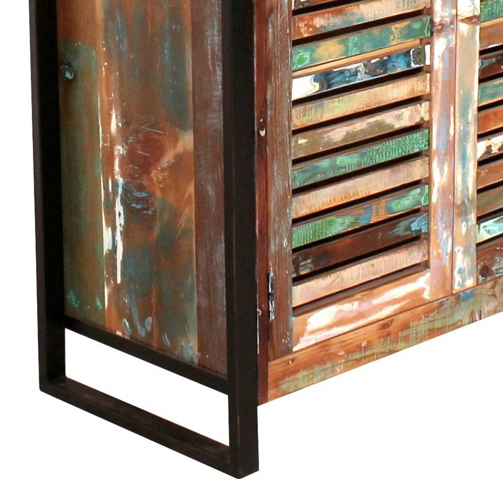 90x180x45 Shabby Chic Schrank Mit 2 Lamellentüren - Vosbadus 7 90x180x45 Shabby Chic Schrank Mit 2 Lamellentüren - Vosbadus – Bild 5