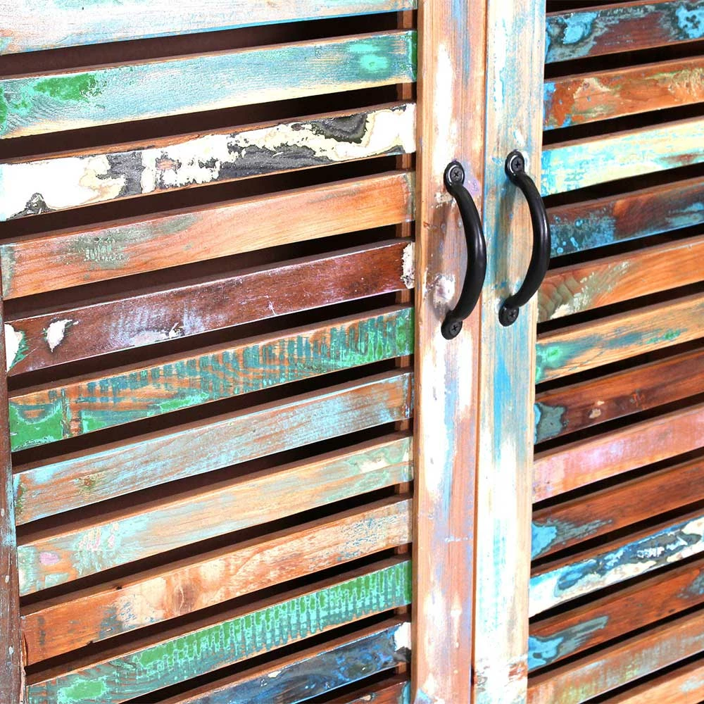 90x180x45 Shabby Chic Schrank Mit 2 Lamellentüren - Vosbadus 8 90x180x45 Shabby Chic Schrank Mit 2 Lamellentüren - Vosbadus – Bild 6