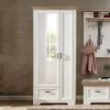 93x204x41 Dielenschrank Mit Spiegel - Nurelcas -wohnen.de-Shop 93x204x41 dielenschrank mit spiegel in weiss eichefarben nurelcas 01