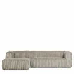 Bodentiefe Cord Polsterecke In Beigegrau - Buleria -wohnen.de-Shop bodentiefe cord polsterecke in beigegrau mit armlehnen buleria 03