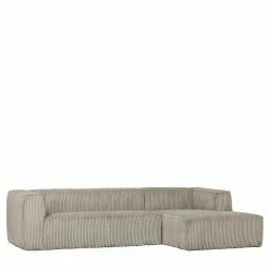 Bodentiefe Cord Polsterecke In Beigegrau - Buleria -wohnen.de-Shop bodentiefe cord polsterecke in beigegrau mit armlehnen buleria 05