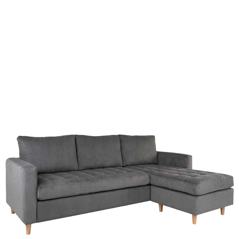 Cordstoff Ecksofa In Grau - Monchy 4 Cordstoff Ecksofa In Grau - Monchy – Bild 2