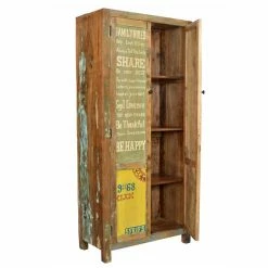 Dielenkleiderschrank Creek In Bunt -wohnen.de-Shop dielenkleiderschrank bunt recyclingholz creek 05