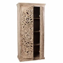 Dielenschrank In White Wash Mangoholz - Runiasa -wohnen.de-Shop dielenschrank in white wash mangoholz mit zwei tueren runiasa 03