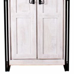 Doppeltür Schrank In Weiß & Schwarz - Crenada -wohnen.de-Shop doppeltuer schrank in weiss schwarz aus holz metall crenada 04