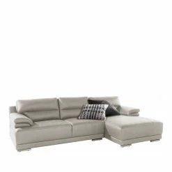 Echtleder Ecksofa In Beige - Bassi