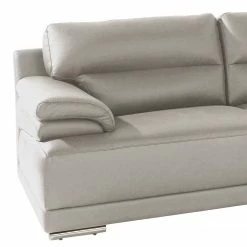 Echtleder Ecksofa In Beige - Bassi -wohnen.de-Shop echtleder ecksofa in beige mit wellenunterfederung schaumstoff bassi 02