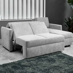 Eckcouch Mit Bettfunktion In Silber Grau - Enzo -wohnen.de-Shop eckcouch mit bettfunktion in silber grau 3 sitzer mit bettkasten enzo 03