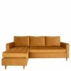 Ecksofa Aus Samt In Gelb - Niilo -wohnen.de-Shop ecksofa aus samt in gelb mit beinen aus buche natur niilo 01