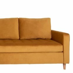Ecksofa Aus Samt In Gelb - Niilo -wohnen.de-Shop ecksofa aus samt in gelb mit beinen aus buche natur niilo 05