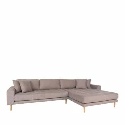 Ecksofa In Beigegrau Stoff - Oyal -wohnen.de-Shop ecksofa in beigegrau stoff mit holzbeinen skandi chic oyal 03