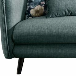 Ecksofa In Petrol Blau & Schwarz - Elyett -wohnen.de-Shop ecksofa in petrol blau schwarz mit blumen zierkissen elyett 02