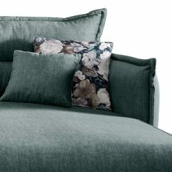 Ecksofa In Petrol Blau & Schwarz - Elyett -wohnen.de-Shop ecksofa in petrol blau schwarz mit blumen zierkissen elyett 04