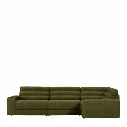 Ecksofa Rundecke In Oliv Grün - Nikaragva -wohnen.de-Shop ecksofa rundecke in oliv gruen aus strukturstoff fuer vier personen nikaragva f