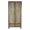 Factory Style Kleiderschrank In Grau Antik - Pature -wohnen.de-Shop factory style kleiderschrank in grau antik mit 2 tueren schubladen spind pature 01