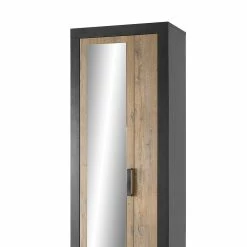 Flurschrank Mit Spiegel In Kastanie Dekor - Ebrican -wohnen.de-Shop flurschrank mit spiegel in kastanie dekor schwarz ebrican 04