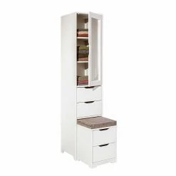 Funktioneller Schrank Mit Hocker Ausziehbar - Brianna -wohnen.de-Shop funktioneller schrank mit hocker ausziehbar spiegeltuer 4 schubladen brianna 04
