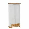 Garderobenschrank Im Landhausstil Zweifarbig - Axdonira -wohnen.de-Shop garderobenschrank im landhausstil zweifarbig in weiss honig aus kiefer axdonira 01
